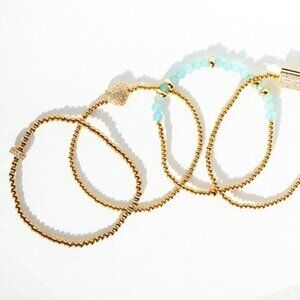 BUNDLE of 4 Stretch Bracelets Waterproof Bracelets Stacking Bracelet Set CUTE